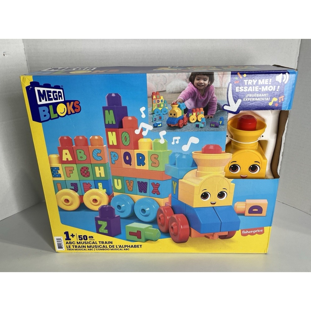 Mega Blocks First Builders ABC Musical Train 50pc. Big Building Block Toddler